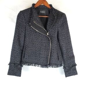 Club Monaco Black‎ Tweed Moto Jacket